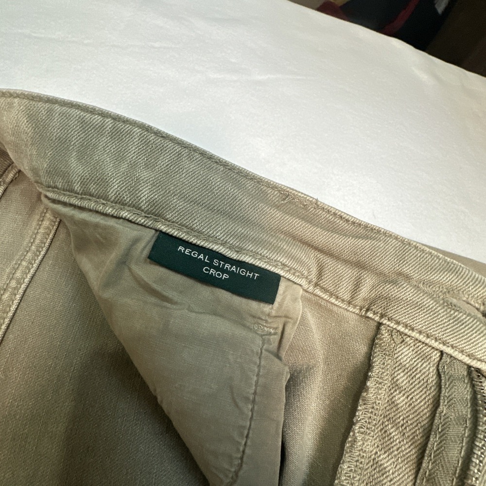 Lauren Ralph Lauren Regal Straight Crop Jeans Khaki Brown High Rise Size 16 - Picture 4 of 16